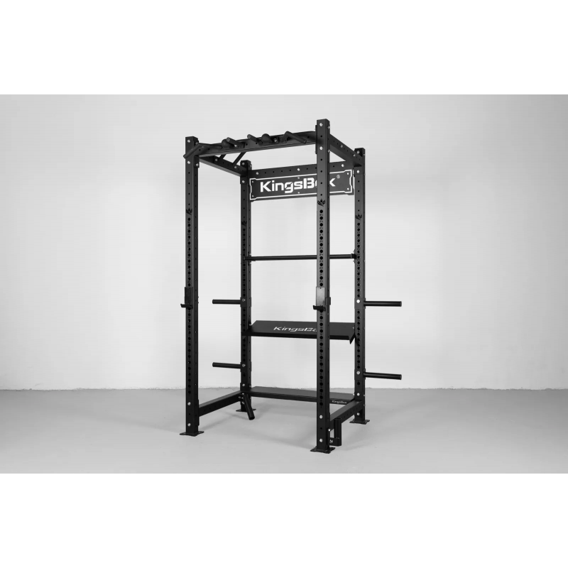 Power rack de musculation avec supports de rangement Kingsbox