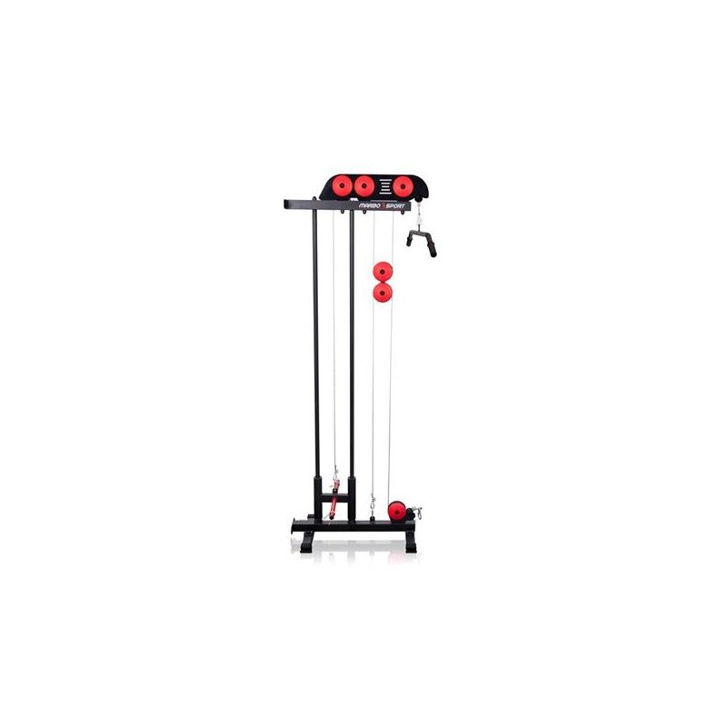 Poulie Musculation 90 Mm Aluminium Rouge – Poulie Câble Fitness Avec Mousquetons, Sangles, Fixation U Home Gym
