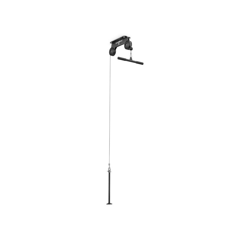 Poulie haute à fixation au plafond avec support de poids de 46 cm.