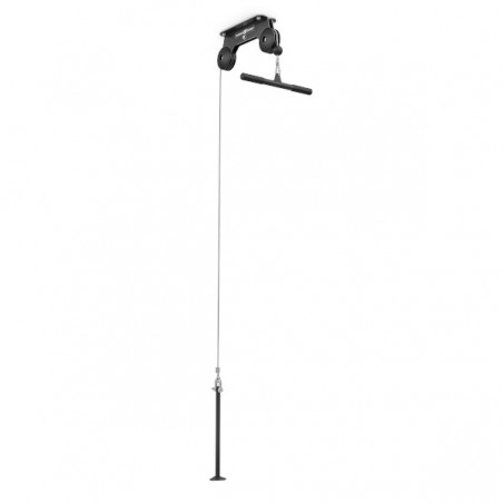 Poulie haute à fixation au plafond avec support de poids de 46 cm.