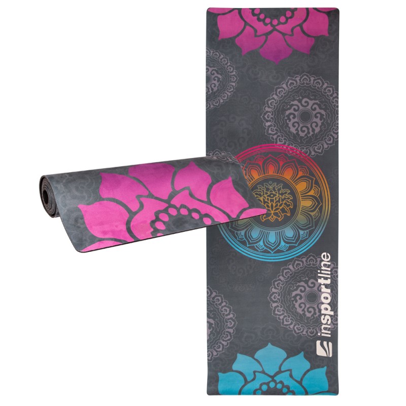 Tapis de yoga et pilates en daim coloré avec design oriental