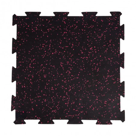 Dalle de sol puzzle en caoutchouc moucheté rouge