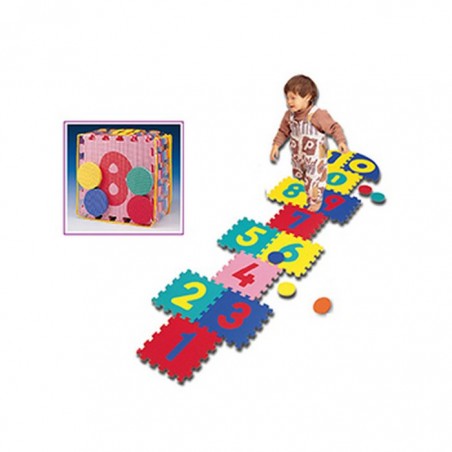 Revêtement de sol puzzle avec 16 pièces pour enfants en mousse d'épaisseur 1,4 cm