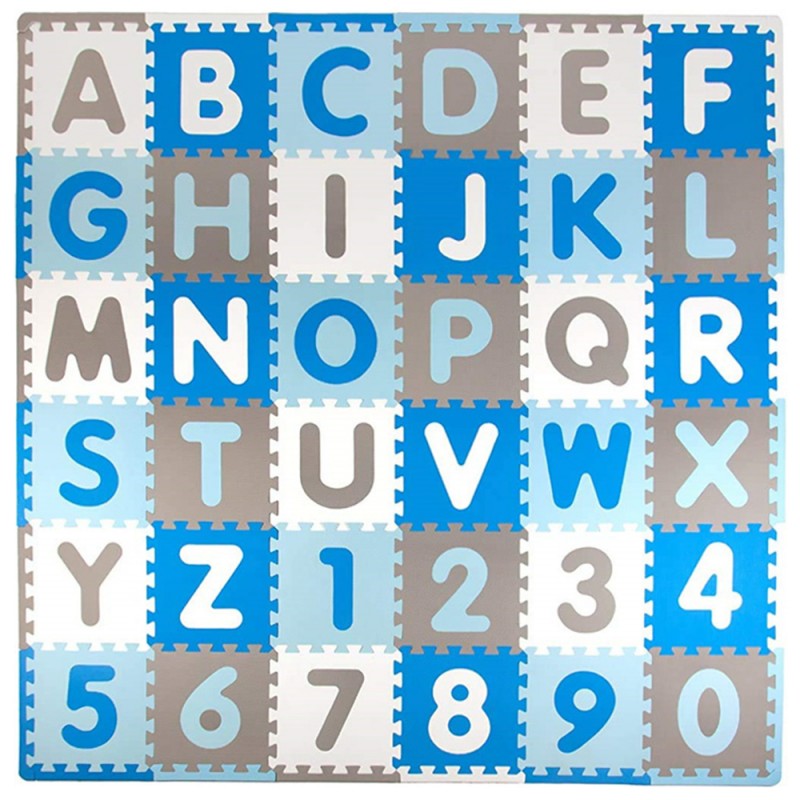 Ensemble de dalles puzzles en mousse ludiques pour salles de jeux et établissement scolaires