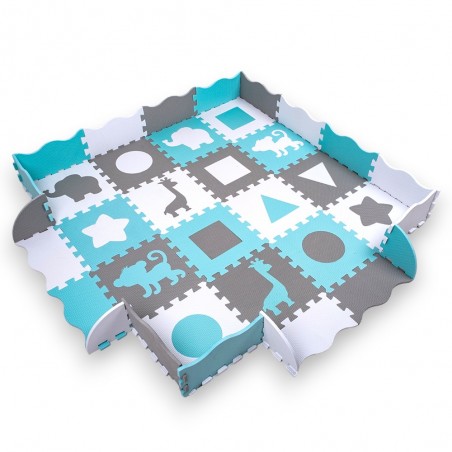 Tapis de jeu format puzzle pour enfants avec parc